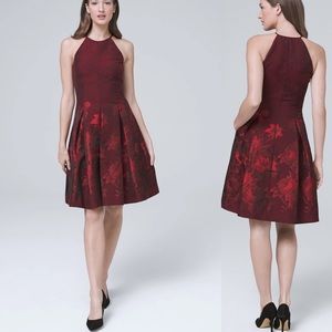 WHBM Floral Jacquard Fit and Flare Dress